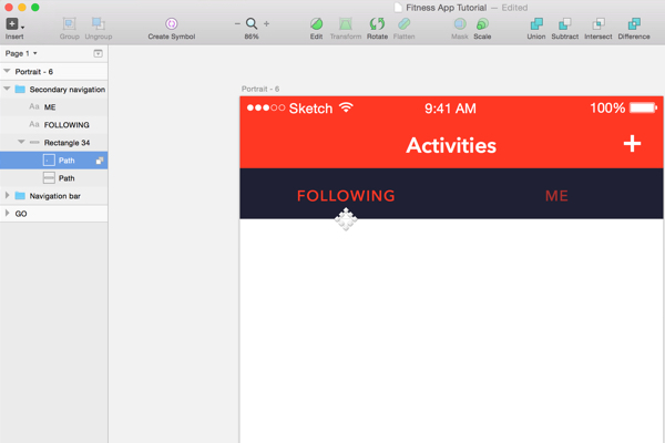Создание дизайна фитнес-приложения для iOS в Sketch